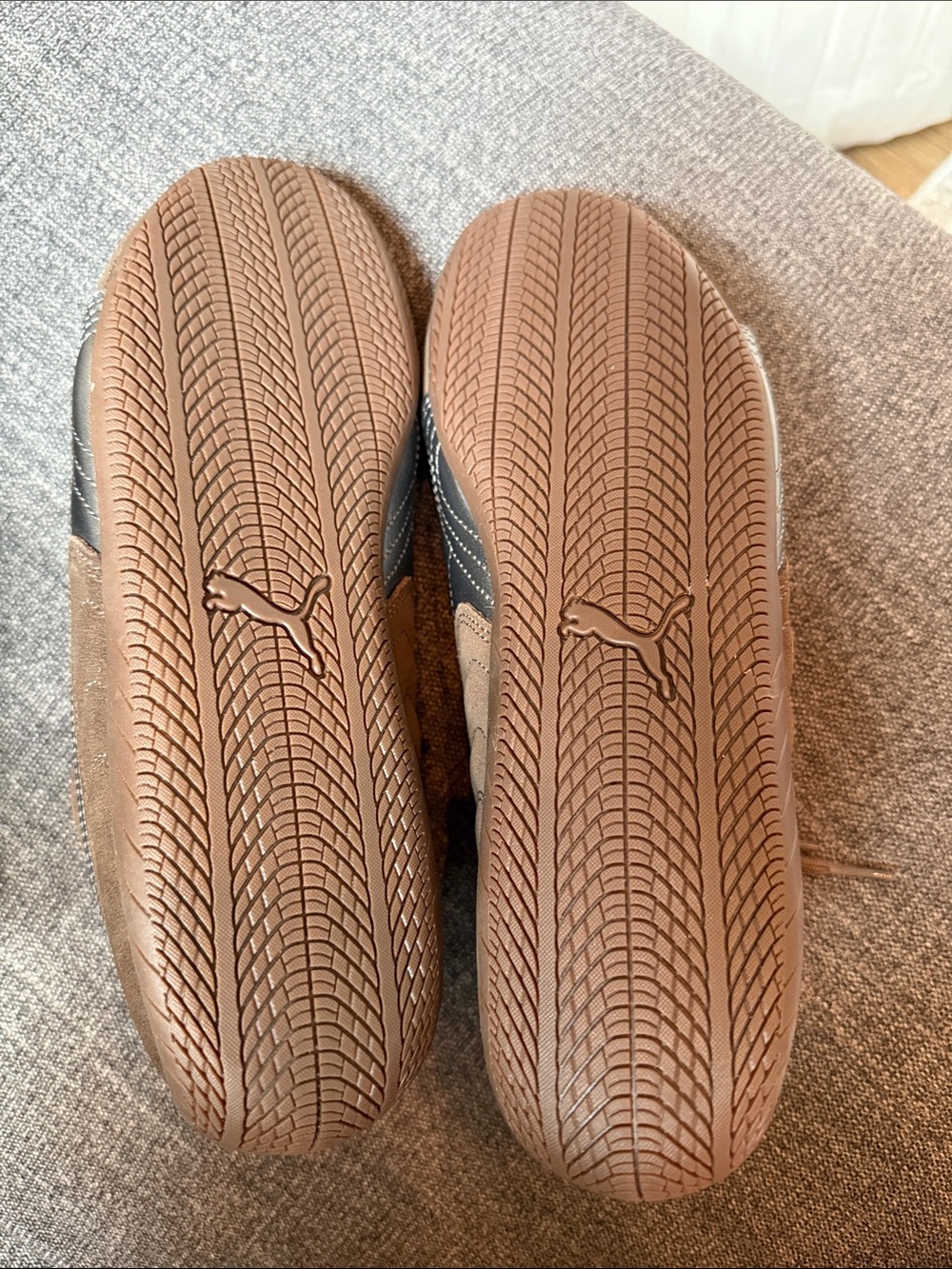 Puma Brown Suede Low-Profile Sneakers with Metallic Accent - Picture 4 of 5
